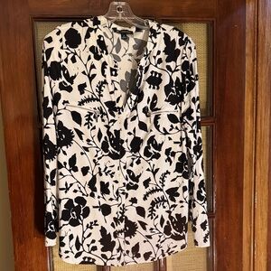 INC International Concepts Monochrome Floral Blouse